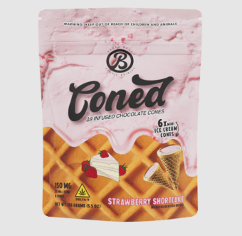 coned mini ice cream cones strawberry shortcake thc 150mg