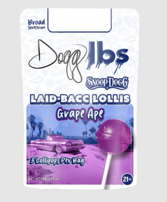 dogg lbs grape ape laid bacc lollis thc 60mg 3 count