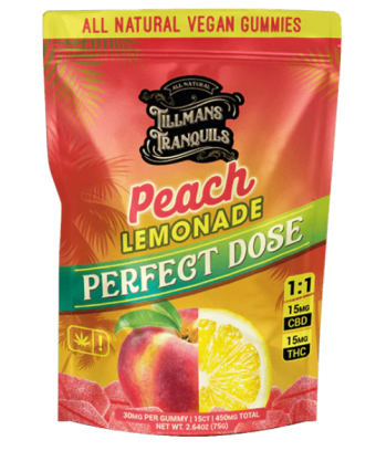 tillman's tranquils peach lemonade cbd:thc gummies 450mg