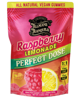 tillman's tranquils peach lemonade cbd:thc gummies 450mg (copy)