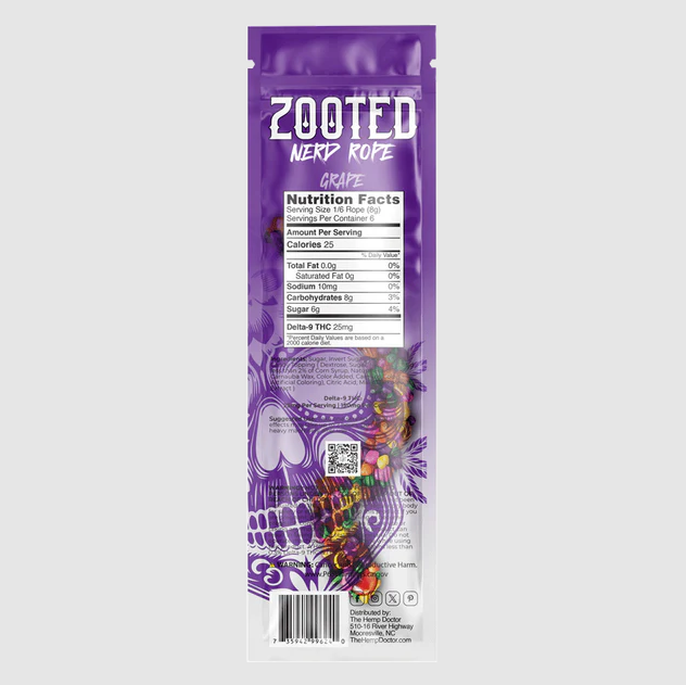 zooted nerd rope thc 150mg blue razz