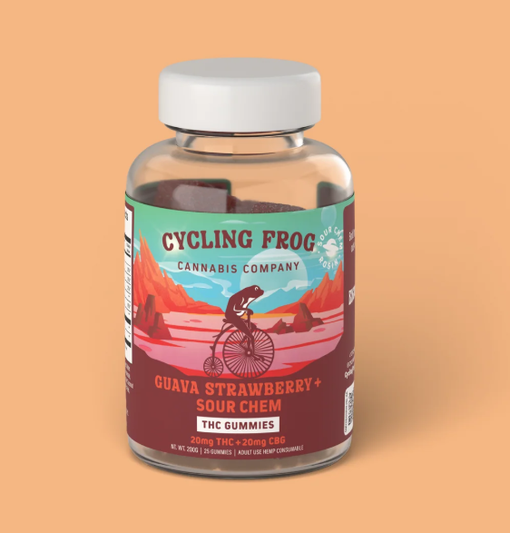 cycling frog guava strawberry+sour chem rosin cbg+thc gummies 10 count