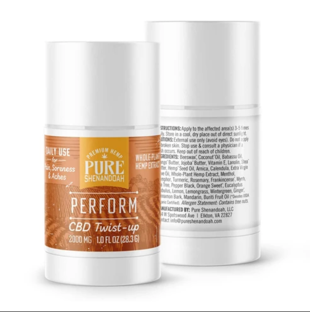pure shenandoah perform twist up cbd 2000mg